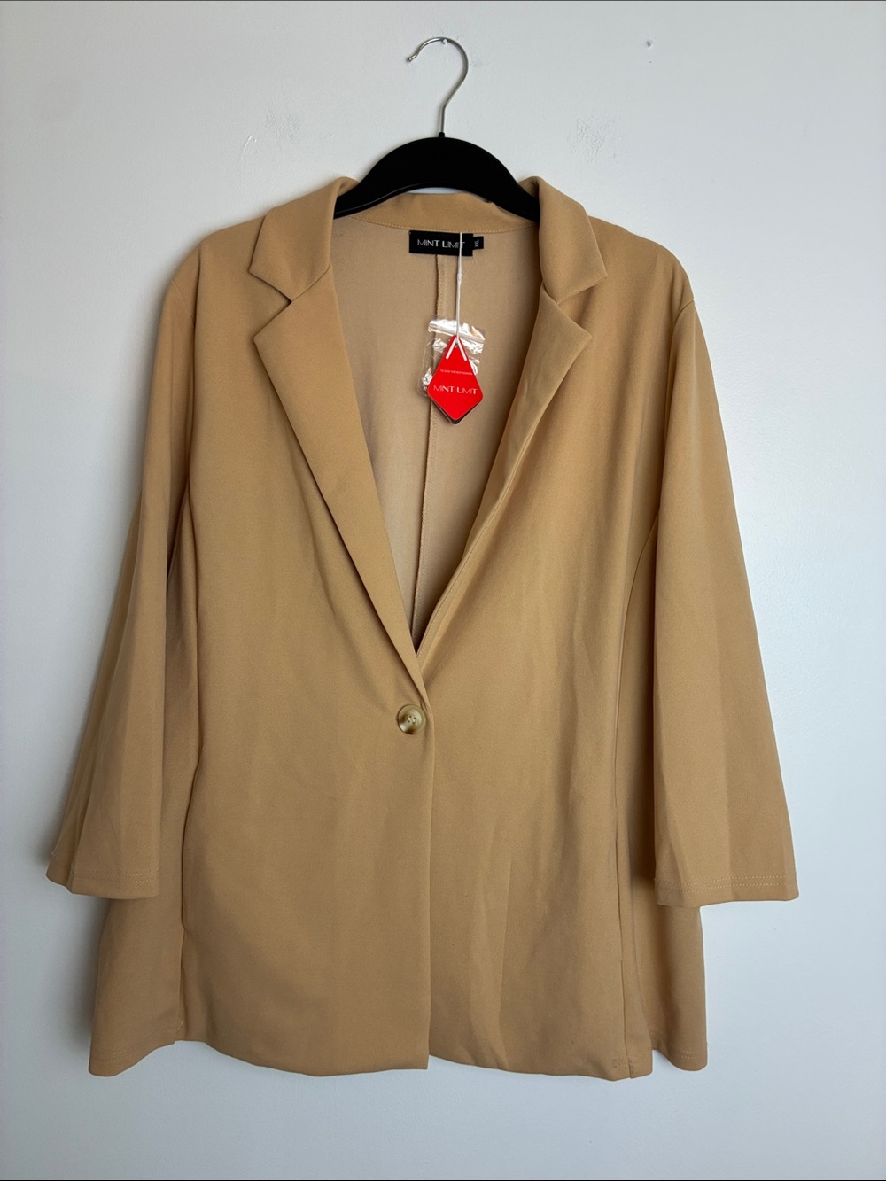 NWT Women's Mint Limit Camel Single-Button Blazer Jacket Size 2XL